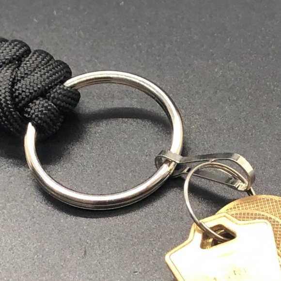 Id Lanyard Black Paracord Key Chain Badge Necklace 18" - Picture 4 of 10